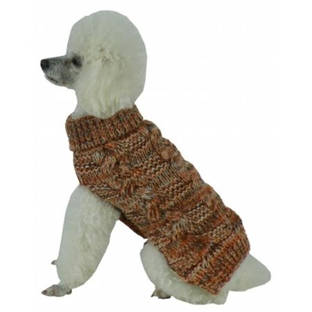 PETPURIFIERS Royal Bark Heavy Cable Knitted Designer Fashion Dog Sweater; Large PE117134